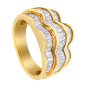Bids.com 14KT Yellow Gold Diamond Multi-Row Band Ring (1 1/4 cttw, H-I Color, SI1-SI2 Clarity) Rings