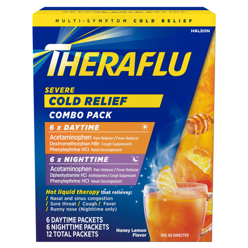 Theraflu Theraflu Cold Relief, Severe, Combo Pack, Packets, Honey Lemon Flavor Health & Beauty