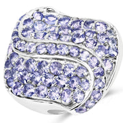 Bids.com 3.65 Carat Genuine Tanzanite .925 Sterling Silver Ring Rings