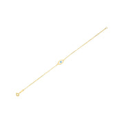 Bids.com 14k Yellow Gold MOP Evil Eye Bracelet (1.00 mm) Bracelets