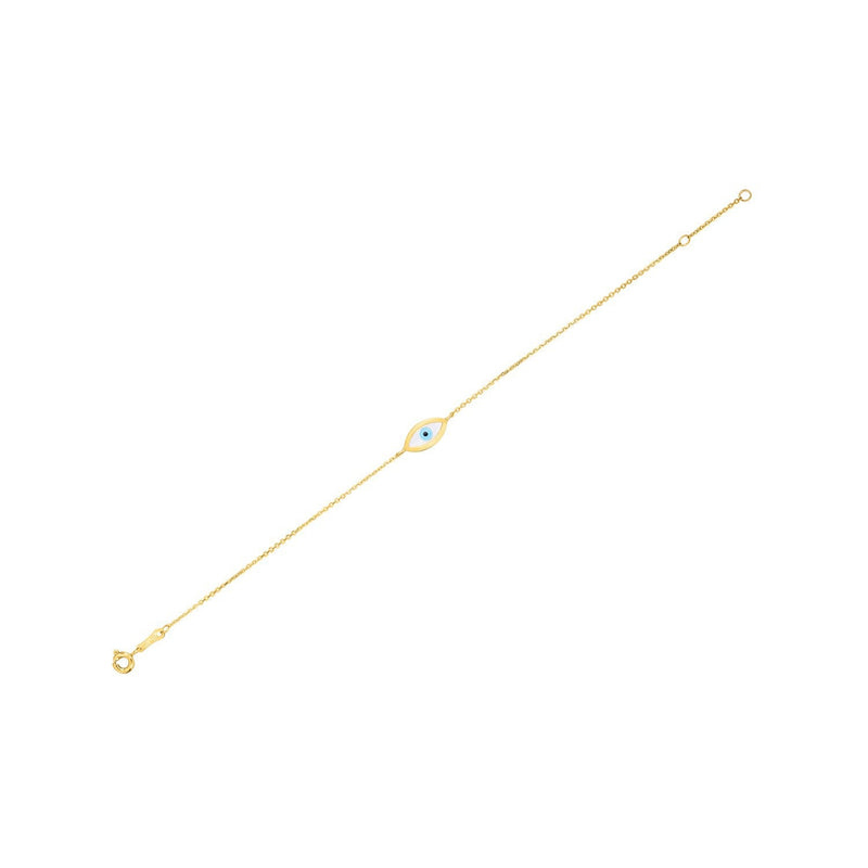 Bids.com 14k Yellow Gold MOP Evil Eye Bracelet (1.00 mm) Bracelets