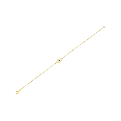 Bids.com 14k Yellow Gold MOP Evil Eye Bracelet (1.00 mm) Bracelets