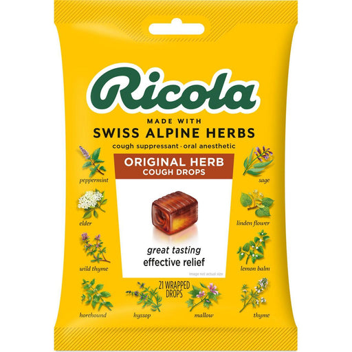 Ricola Ricola Original Natural Herb Cough Drops Bag Lozenges 21 Health & Beauty