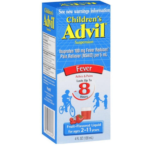 Advil Advil Children's Liquid Suspension Fever Reducer/Pain Reliever (Ibuprofen) In Fruit Flavor 100mg 4 Fl Oz Box Medicine & Drugs