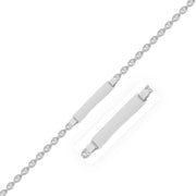 Bids.com 14k White Gold Figaro Chain Fancy Children's ID Bracelet Bracelets