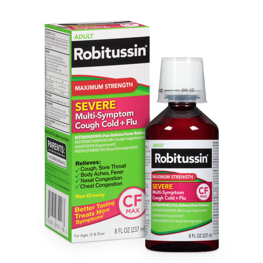 Robitussin Robitussin Adult Maximum Strength Severe Multi-Symptom Cough Cold + Flu 8 Fl Oz Health & Beauty
