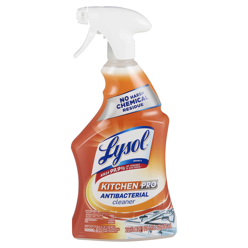 Lysol Lysol Kitchen Pro Antibacterial Cleaner - Liquid - 22 Fl Oz (0.7 Quart) - Fresh Citrus Scent - 1 Each - Clear Kitchen & Dining White Smoke