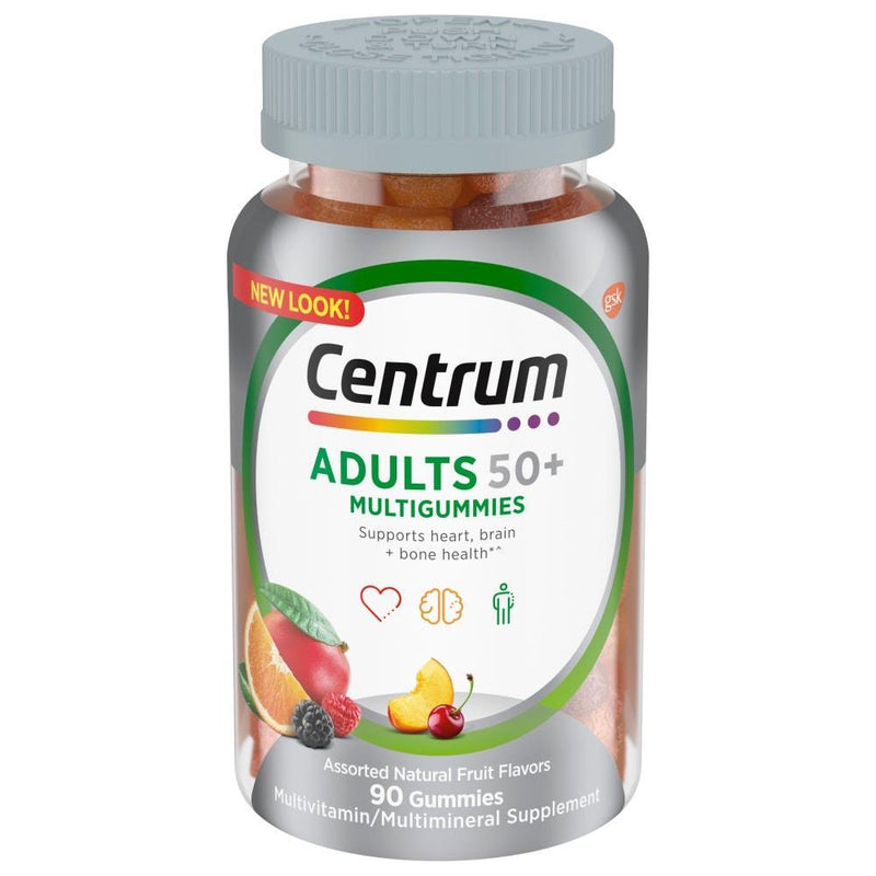 Centrum Centrum Adults 50+ Multigummies 90 Gummies Multivitamin Multimineral Supplement Assorted Natural Fruit Flavors Vitamins & Supplements