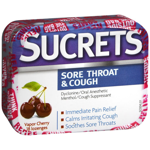 Sucrets Sucrets Sore Throat & Cough Lozenges, Vapor Cherry Flavor Health & Beauty
