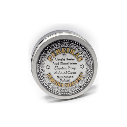 Pereira Shavery Pereira Shavery Activated Charcoal Aluminum Dish With Cinnamon Orange Aromatherapy Shaving Soap 130g Shaving Soap White Smoke