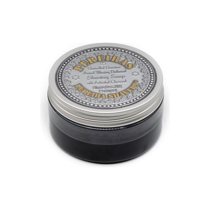 Pereira Shavery Pereira Shavery Activated Charcoal Aluminum Dish With Cinnamon Orange Aromatherapy Shaving Soap 130g Shaving Soap White Smoke