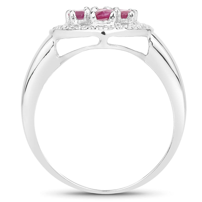Bids.com 1.54 Carat Genuine Ruby .925 Sterling Silver Ring Rings