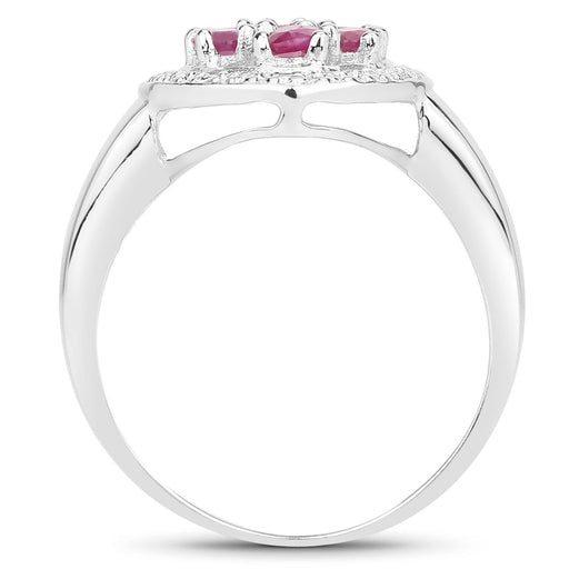 Bids.com 1.54 Carat Genuine Ruby .925 Sterling Silver Ring Rings