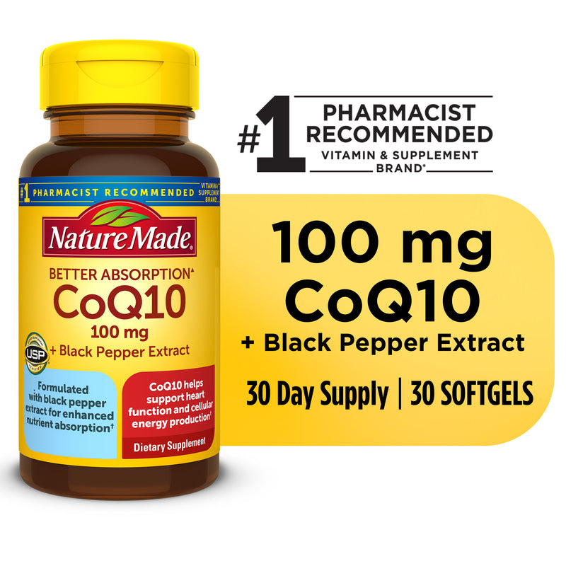 Nature Made Nature Made CoQ10 100 Mg With Black Pepper Extract Softgels Vitamins & Supplements
