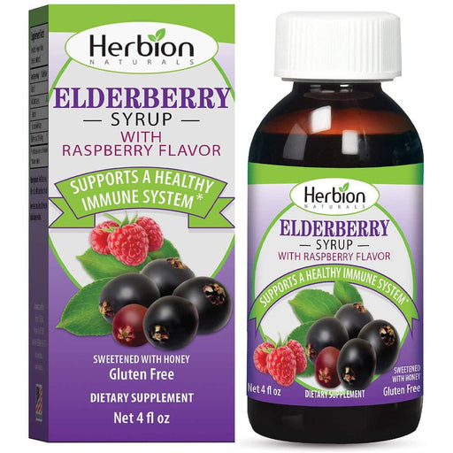 Herbion Naturals Herbion Naturals Elderberry Syrup 4 Oz Raspberry Flavor Immune Support Syrup