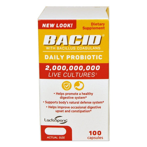 Bacid Bacid Daily Probiotic With Bacillus Coagulans For Digestive Health, White Health Care