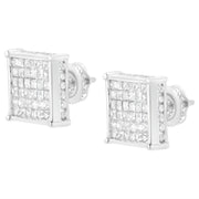Bids.com 10K White Gold 2ct TDW Princess-Cut Composite Diamond Stud Earring (I-J ,I2-I3) Earrings