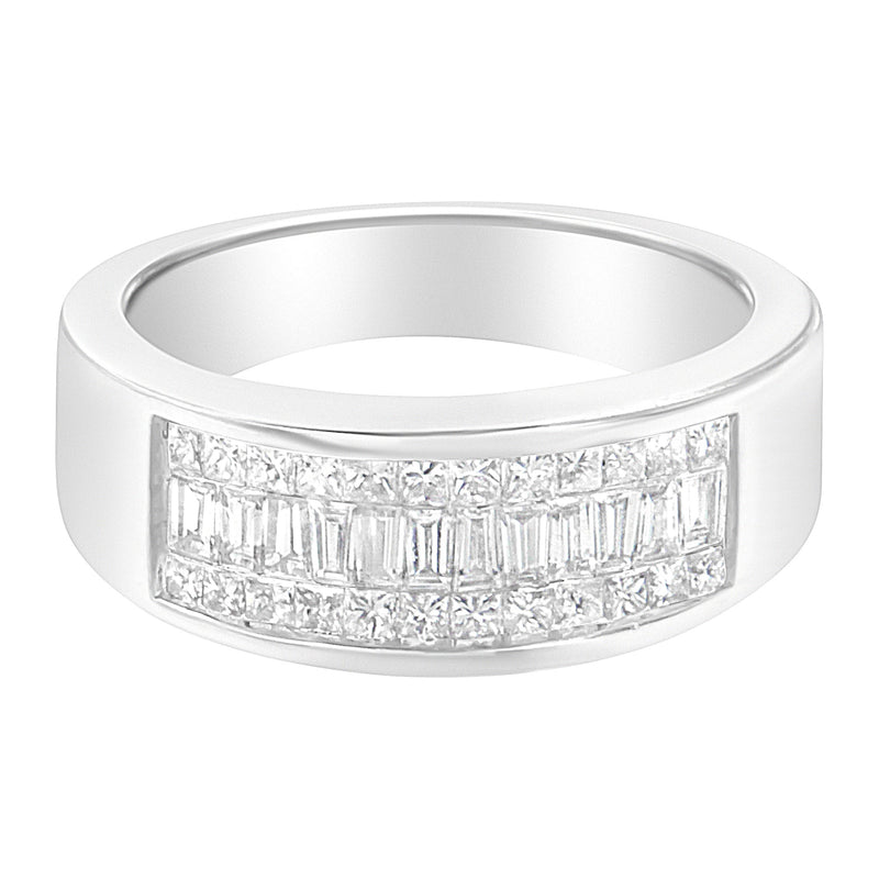 Bids.com 14K White Gold Princess and Baguette-cut Diamond Ring (1.0 Cttw, H-I Color, VS2-SI1 Clarity) - Size 6 Rings