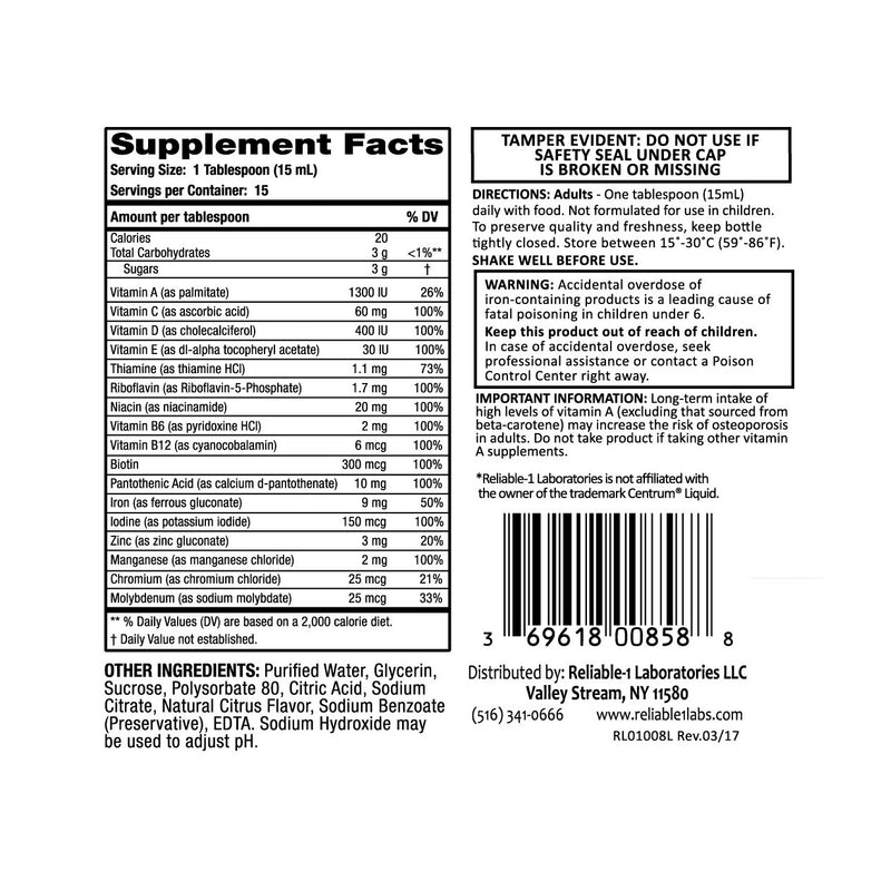 Reliable-1 Laboratories Multi Vite Lq 236Ml Vitamins & Supplements