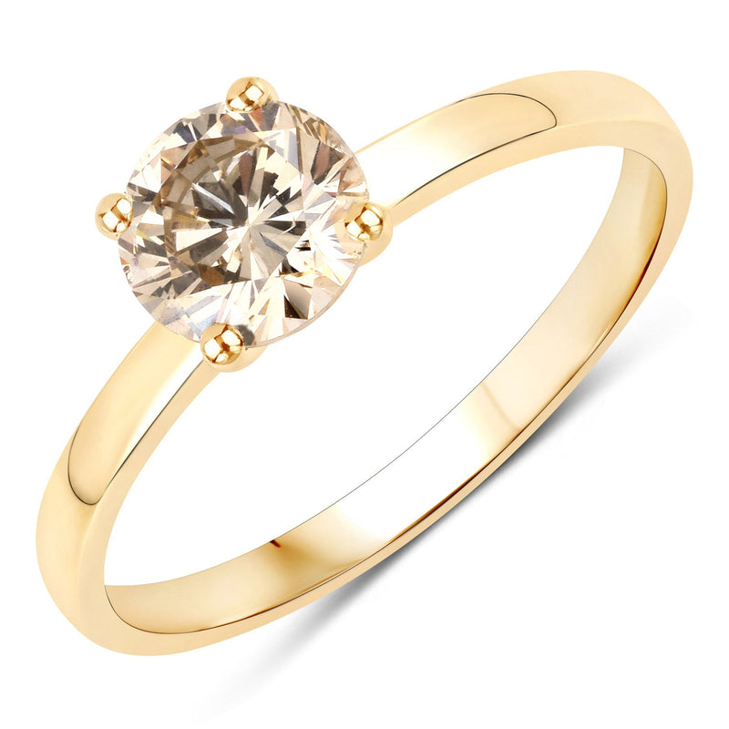 Bids.com 1.00 Carat Genuine TTLB Diamond 14K Yellow Gold Ring Rings