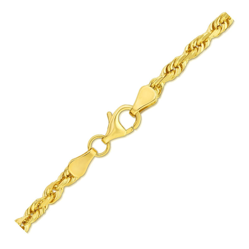 Bids.com 4.0mm 10k Yellow Gold Solid Diamond Cut Rope Bracelet Bracelets
