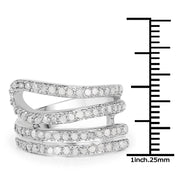 Bids.com 0.83 Carat Genuine White Diamond .925 Sterling Silver Ring Rings