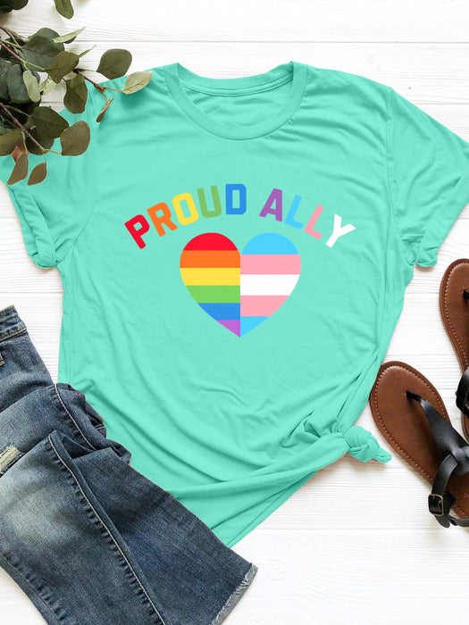 Proud Ally Round Neck Short Sleeve T-Shirt