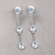 Bids.com 2.16 Carat Genuine Blue Topaz .925 Sterling Silver Earrings Earrings