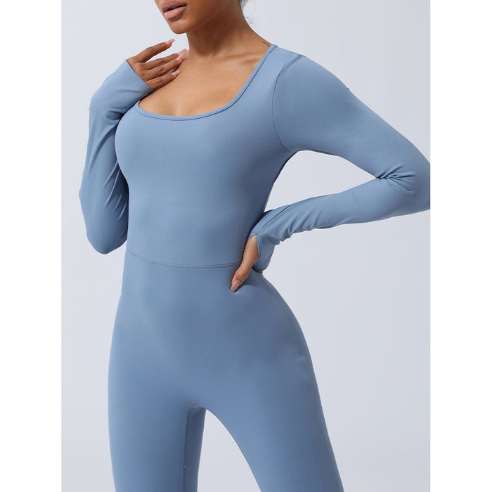 Twisted Backless Long Sleeve Jumpsuit