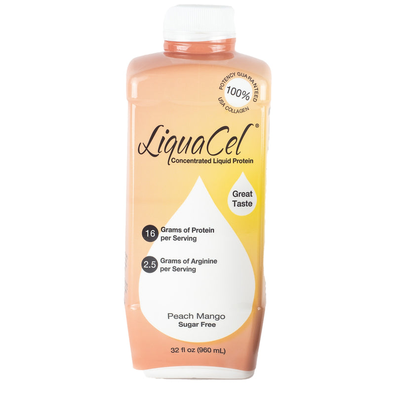 LiquaCel LiquaCel Global Health Products In, Oral Protein Supplement Peach Mango Flavor 32 Oz. Container Bottle Ready To Use, Count Of 6 Vitamins & Supplements