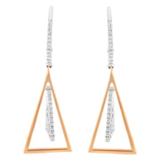 Bids.com 14K Rose and White Gold 3/8 Cttw Diamond Windchime Drop and Dangle Earring (G-H Color, SI1-SI2 Clarity) Earrings