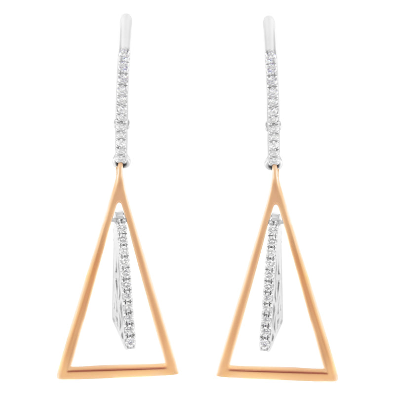 Bids.com 14K Rose and White Gold 3/8 Cttw Diamond Windchime Drop and Dangle Earring (G-H Color, SI1-SI2 Clarity) Earrings