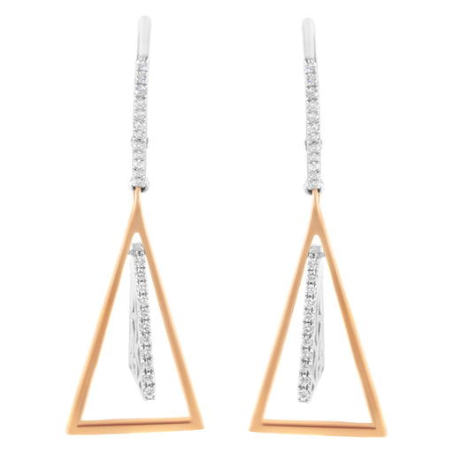 Bids.com 14K Rose and White Gold 3/8 Cttw Diamond Windchime Drop and Dangle Earring (G-H Color, SI1-SI2 Clarity) Earrings