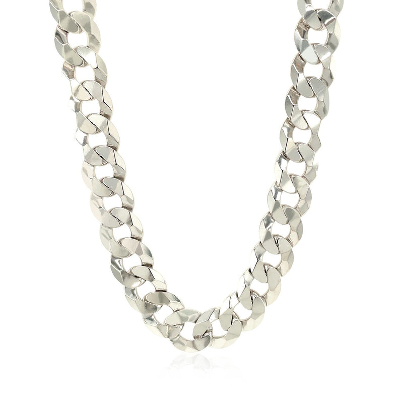 Bids.com Rhodium Plated 9.5mm Sterling Silver Curb Style Chain Necklaces