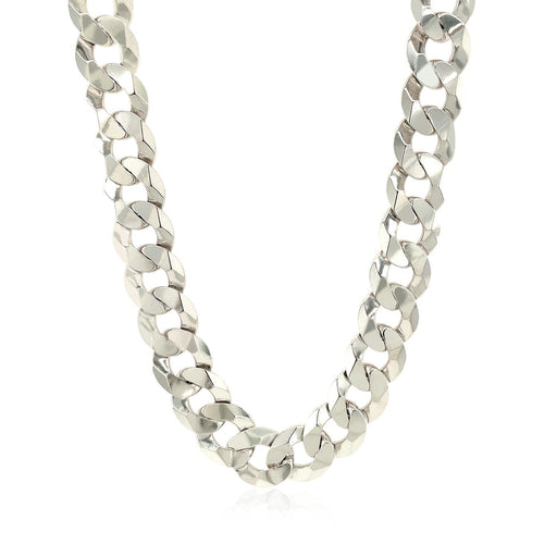 Bids.com Rhodium Plated 9.5mm Sterling Silver Curb Style Chain Necklaces