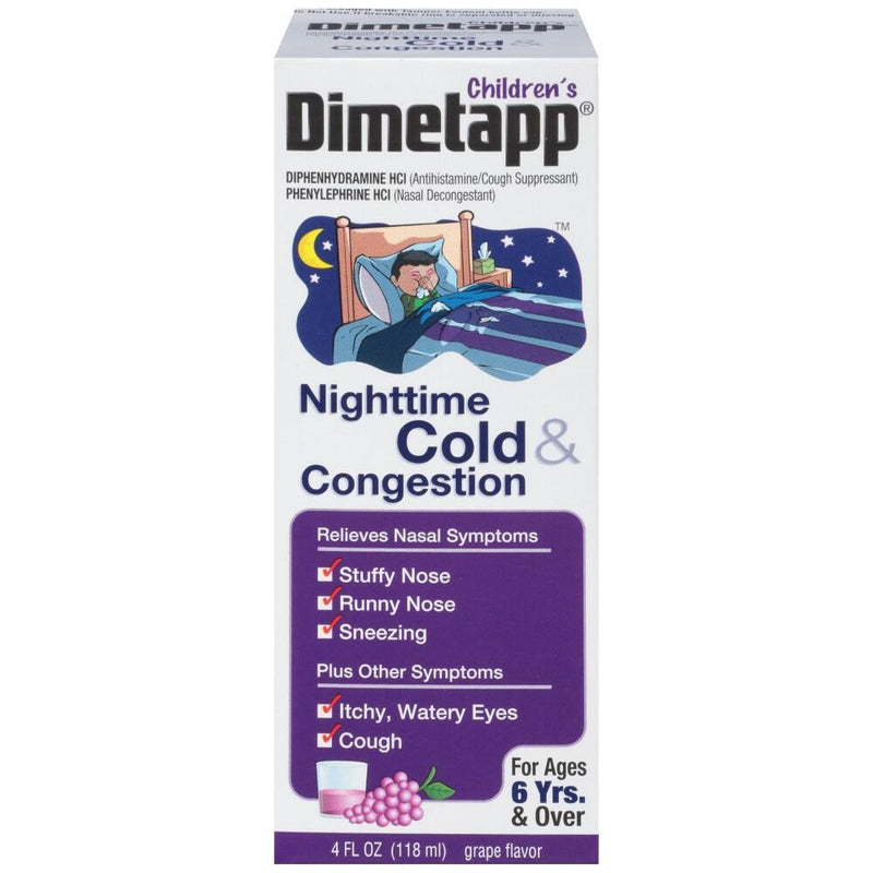Dimetapp Dimetapp Children's Nighttime Grape Flavor Cold & Congestion 4 Fl Oz Health & Beauty