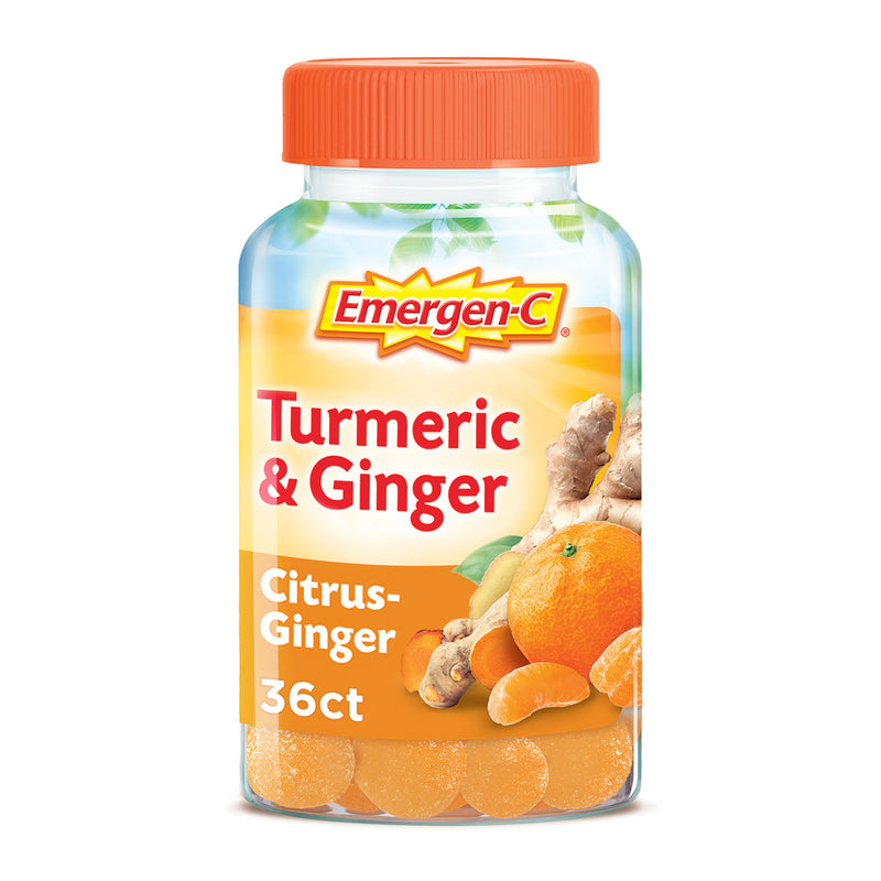 Emergen C Emergen-C Immune Support Gummies with Turmeric & Ginger, Citrus-Ginger – 36 Count Vitamins & Supplements White Smoke