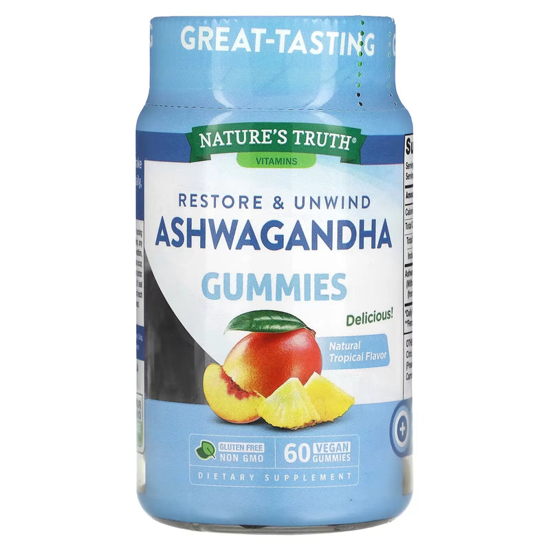 Nature's Truth Nature's Truth Ashwagandha, Restore & Unwind, Vegan Gummies, Natural Tropical Flavor Vitamins & Supplements