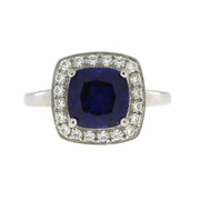 Bids.com Created Sapphire Moissanite Ring Sterling Silver Rings