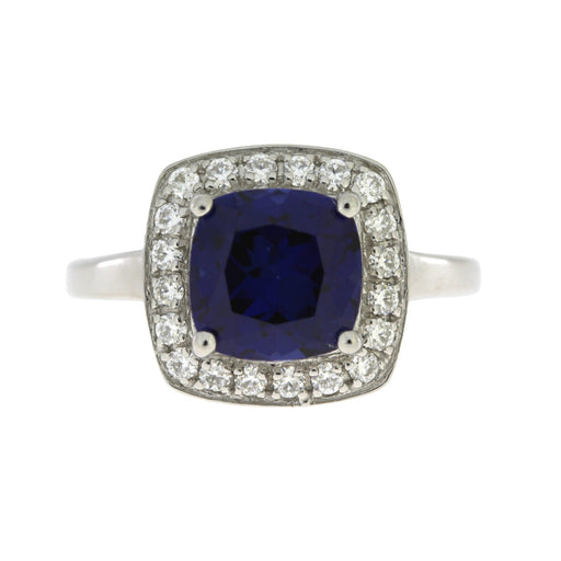 Bids.com Created Sapphire Moissanite Ring Sterling Silver Rings
