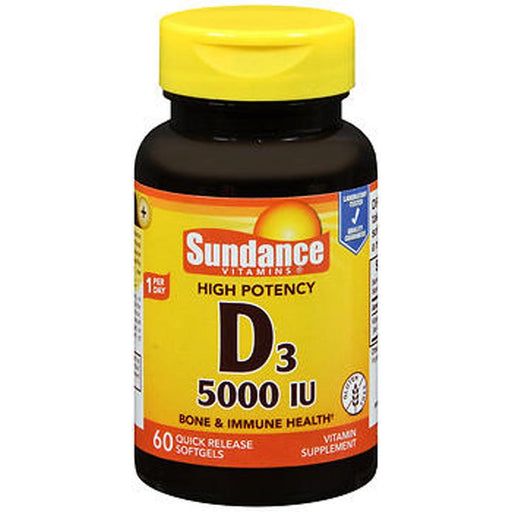 Sundance Sundance Vitamins Vitamin D3 High Potency - 60 Softgels Vitamins & Supplements