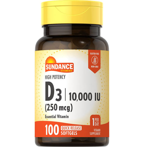 Sundance Sundance Vitamin 10.000 IU(250Mcg)High Potency Vitamin D3 Softgels 100Ea Vitamins & Supplements
