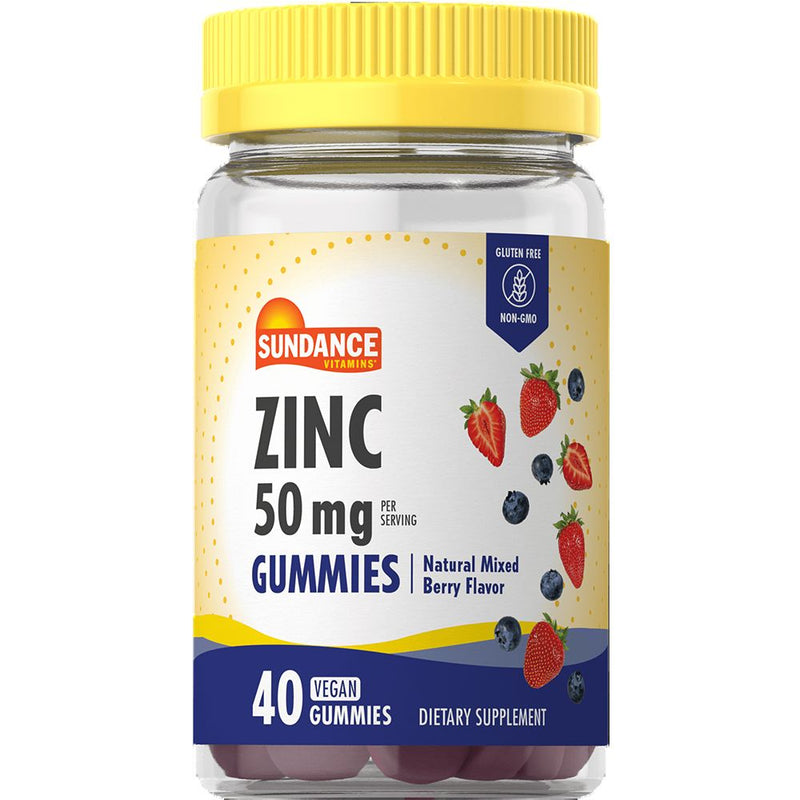 Sundance Sundance Vitamins® Zinc Vegan Gummies – Natural Mixed Berry Flavor Vitamins & Supplements