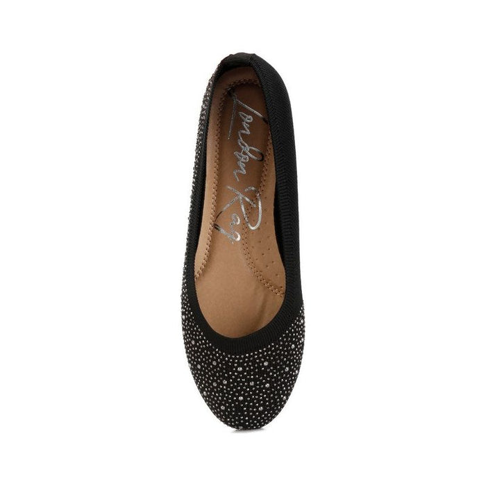 Splash Rhinestones Embellished Ballet Flats