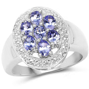 Bids.com 1.19 Carat Genuine Tanzanite .925 Sterling Silver Ring Rings