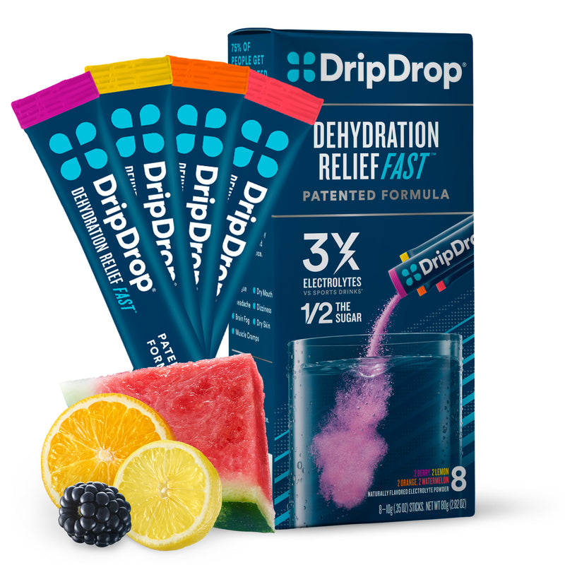 DripDrop DripDrop Electrolyte Vegan Powder For Dehydration Relief - Bold Classics Variety Pack - 8ct Health & Beauty