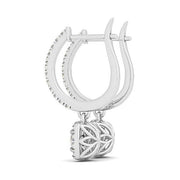 Bids.com Cushion Shape Halo Style Diamond Drop Earrings in 14k White Gold (1/2 cttw) Earrings