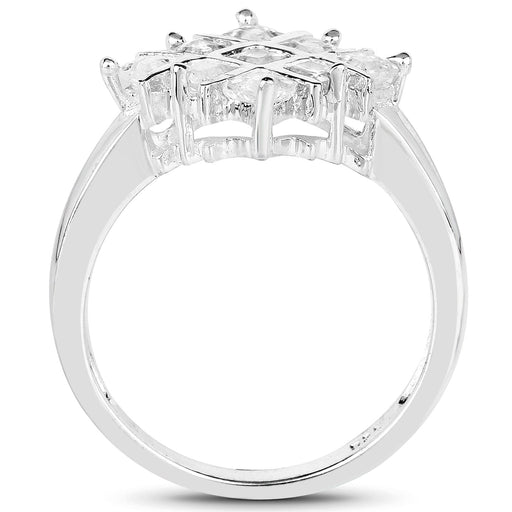 Bids.com 1.08 Carat Genuine White Sapphire .925 Sterling Silver Ring Rings