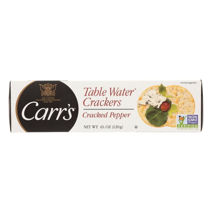 Cozy Farm - Carr'S Table Water Crackers: Bite-Size With Zesty Cracked Pepper - 4.25 Oz Pack (12 Count)