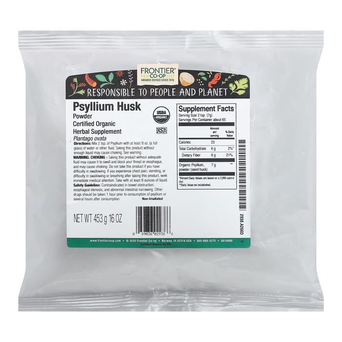 Cozy Farm - Frontier Herb Organic Psyllium Seed Husk Powder - 1 Lb